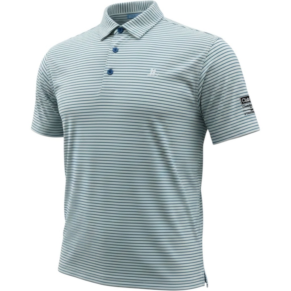 GenTeal Polo Shirt Mens XL Blue Striped Club Car Championship Golf Performance